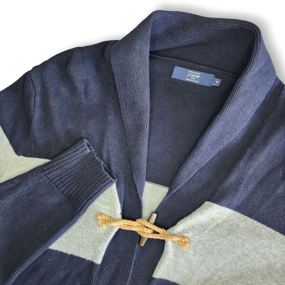 J. Crew Cardigan Womens Medium Nautical Jute Rope Wood Toggle Warm Comfy Stylish